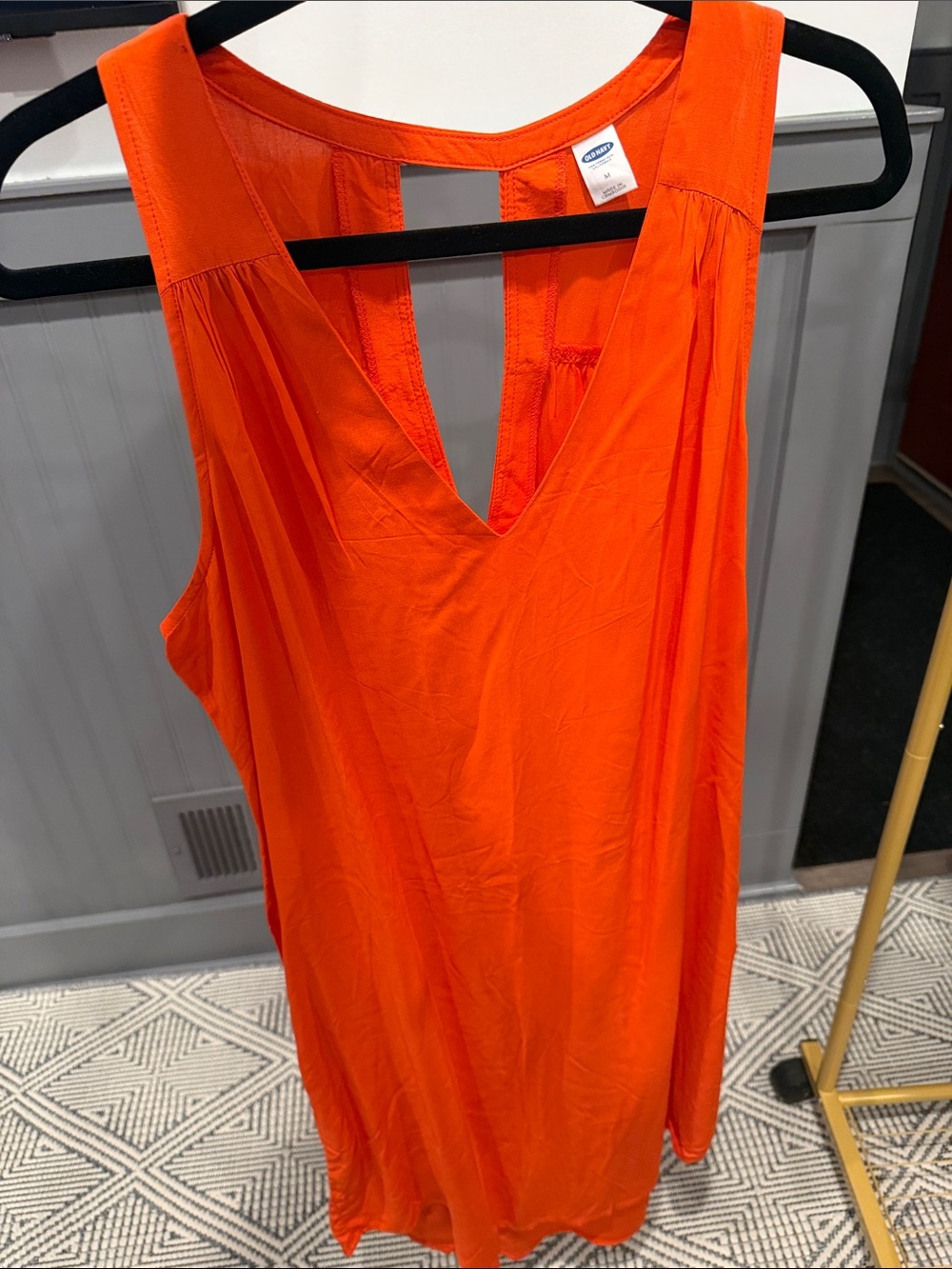Old Navy Bright Orange V-Neck Dress